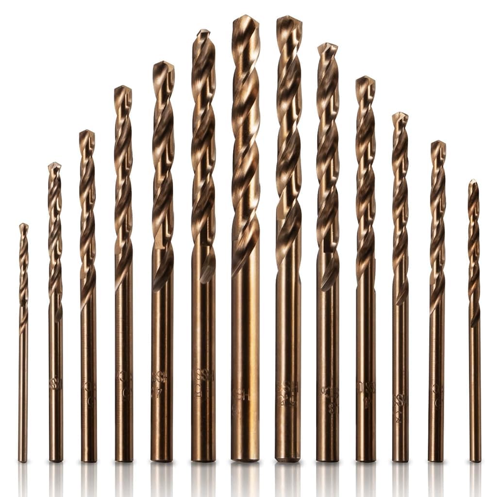 Serplex 13Pcs HSS Twist Drill Bit Set Twist Drill Milling Bits 1.5-6.5mm M35 High Speed Steel Twist Drill Bits 135 Degree Split Point for Stainless Steel, Cast Iron, Hard Metal, Plastic and Wood Serplex 13Pcs HSS Twist Drill Bit Set Twist Drill Milling Bits 1.5-6.5mm M35 High Speed Steel Twist Drill Bits 135 Degree Split Point for Stainless Steel, Cast Iron, Hard Metal, Plastic and Wood
